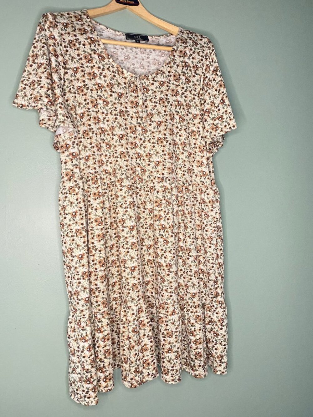 Vibe Size 1X Babydoll mini dress three tiered  v neck Casual Daytime